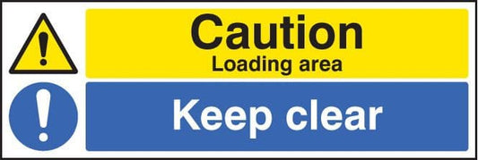 26222M Caution loading area keep clear Self Adhesive Vinyl (600x200mm) Safety Sign