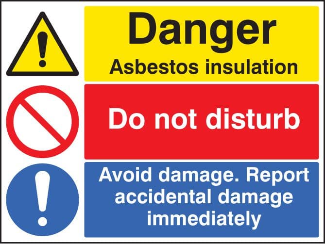 26273K Asbestos insulation, do not disturb, report damage Self Adhesive Vinyl (400x300mm)
