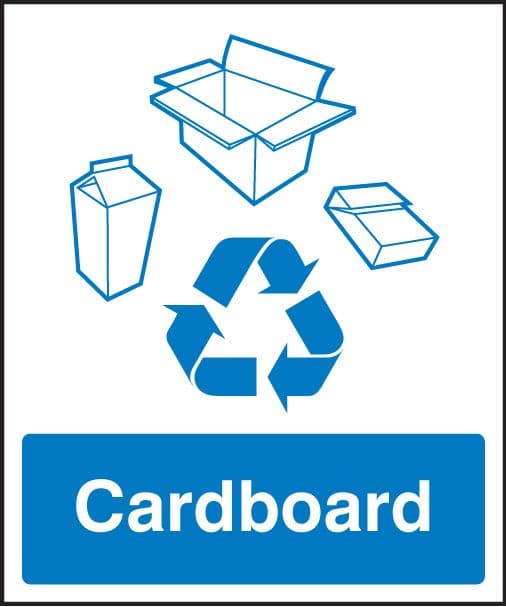 26619H Cardboard recycling Self Adhesive Vinyl (300x250mm) Safety Sign