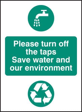 26622A Please turn off the taps, save water and environment Self Adhesive Vinyl (100x75mm)
