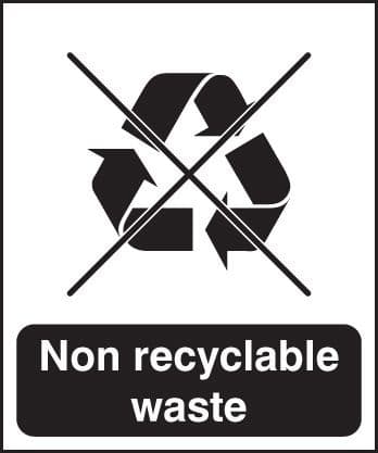 26624A Non recyclable waste Self Adhesive Vinyl (100x75mm) Safety Sign
