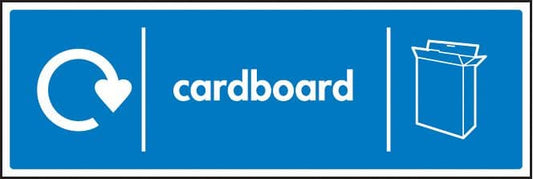 26635G WRAP Recycling Sign - Cardboard Self Adhesive Vinyl (300x100mm) Safety Sign
