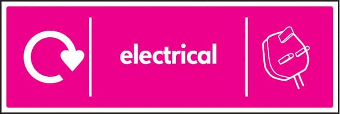 26661G WRAP Recycling Sign - Electrical Self Adhesive Vinyl (300x100mm) Safety Sign