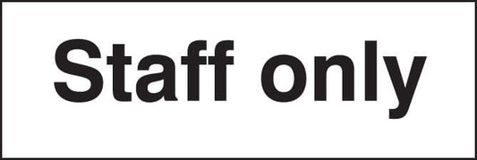 27017G Staff only Self Adhesive Vinyl (300x100mm) Safety Sign