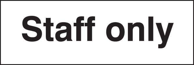 27017L Staff only Self Adhesive Vinyl (450x150mm) Safety Sign