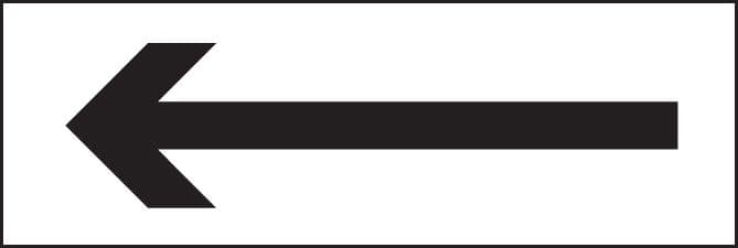 27018L Arrow - long Self Adhesive Vinyl (450x150mm) Safety Sign