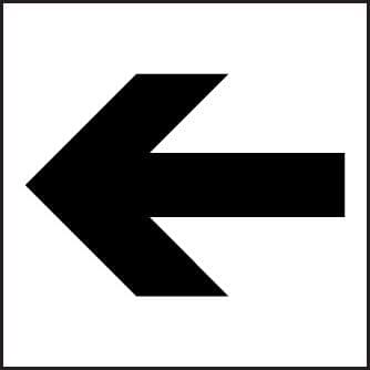 27022F Arrow- short Self Adhesive Vinyl (200x200mm) Safety Sign