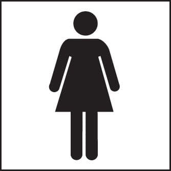 27024D Ladies symbol Self Adhesive Vinyl (100x150mm) Safety Sign