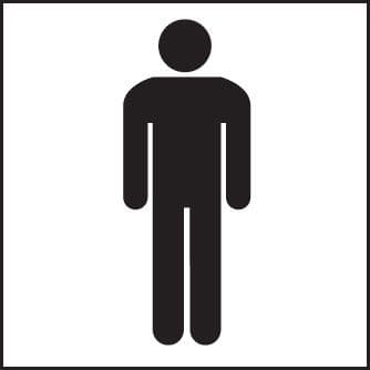 27025D Gents symbol Self Adhesive Vinyl (100x150mm) Safety Sign