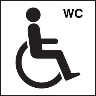 27026F Disabled WC symbol Self Adhesive Vinyl (200x200mm) Safety Sign