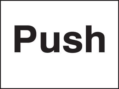 27028A Push Self Adhesive Vinyl (100x75mm) Safety Sign