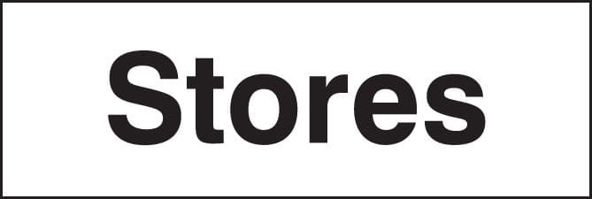 27046L Stores Self Adhesive Vinyl (450x150mm) Safety Sign