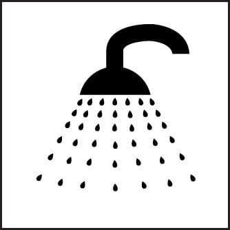 27052F Shower symbol Self Adhesive Vinyl (200x200mm) Safety Sign