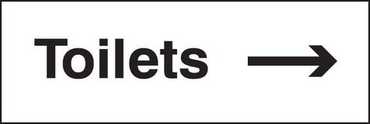 27053G Toilets arrow right Self Adhesive Vinyl (300x100mm) Safety Sign