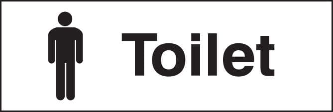 27058G Toilet (with male symbol) Self Adhesive Vinyl (300x100mm) Safety Sign