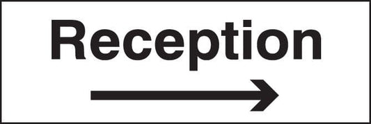 27070G Reception arrow right Self Adhesive Vinyl (300x100mm) Safety Sign
