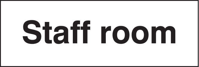 27081G Staff room Self Adhesive Vinyl (300x100mm) Safety Sign