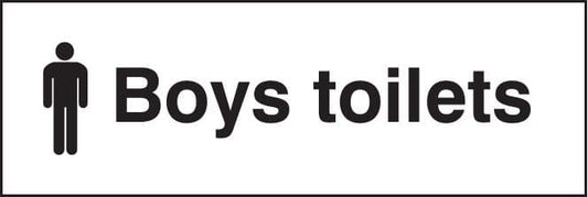 27086G Boys toilets Self Adhesive Vinyl (300x100mm) Safety Sign
