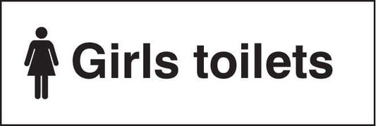 27087G Girls toilets Self Adhesive Vinyl (300x100mm) Safety Sign