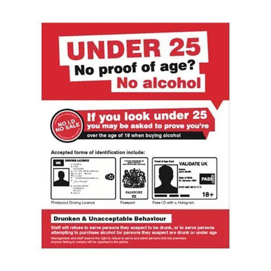 27109H No proof of age No alcohol sign - Self Adhesive Vinyl (300x250mm)
