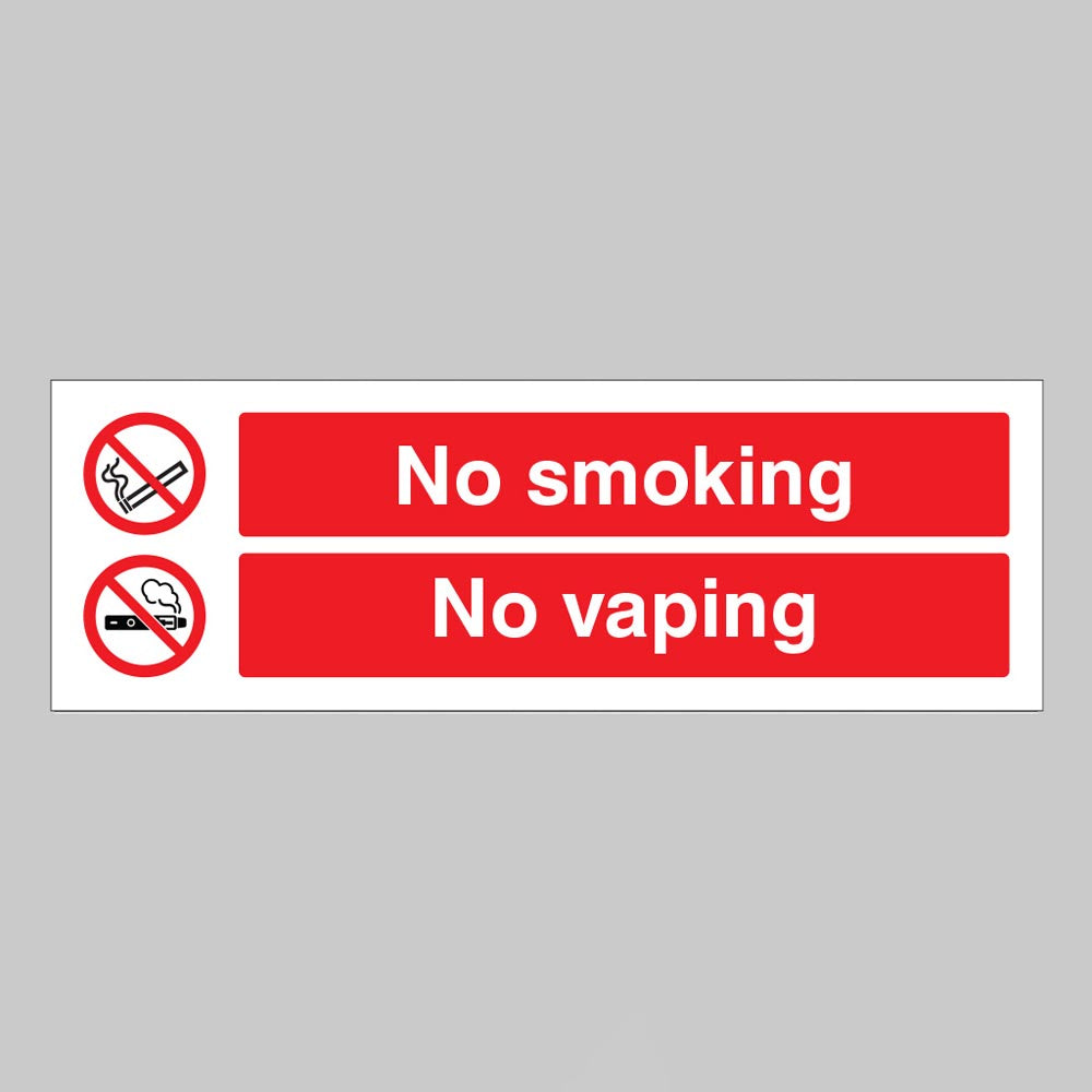 12994E No Smoking - No Vaping - Rigid Plastic (150x200mm) Safety Sign