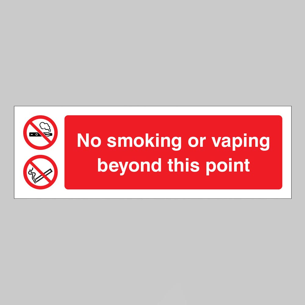 12996E No Smoking or Vaping Beyond this Point - Rigid Plastic (150x200mm) Safety Sign