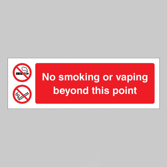 12996K No Smoking or Vaping Beyond this Point - Rigid Plastic (400x300mm) Safety Sign