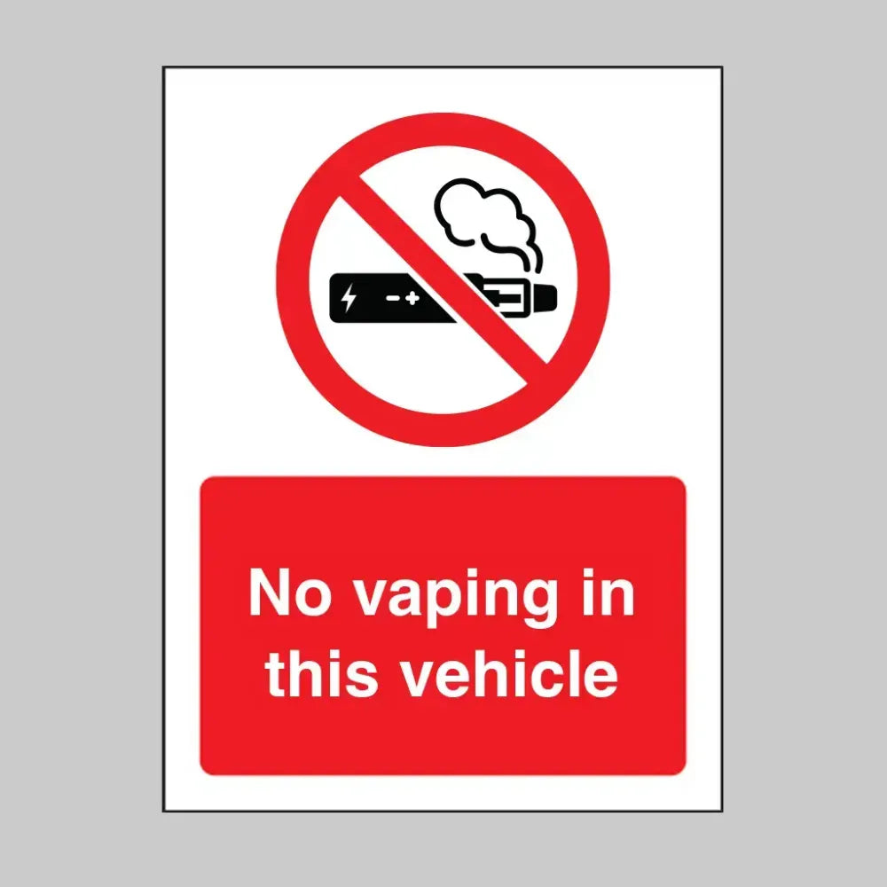 No vaping in this vehicle