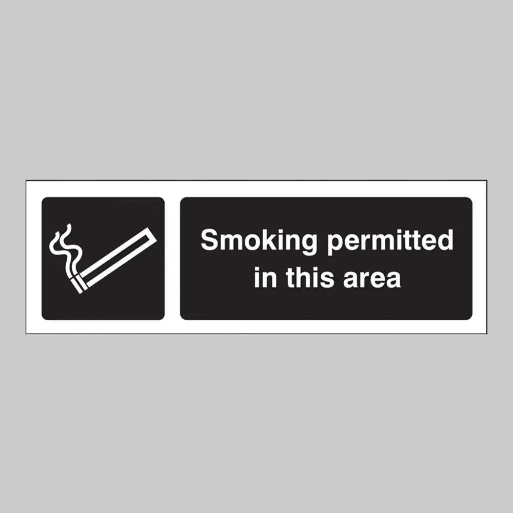 13089G Smoking permitted in this area Rigid Plastic (300x100mm) Safety Sign