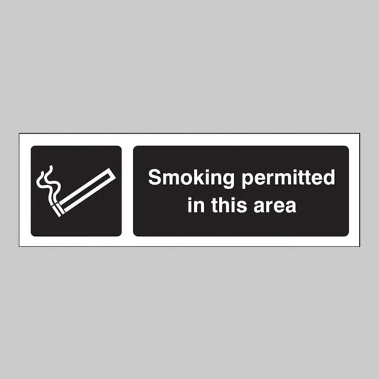 13089G Smoking permitted in this area Rigid Plastic (300x100mm) Safety Sign