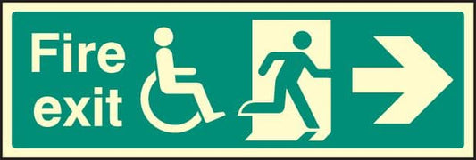 32089G Disabled fire exit ---> Photoluminescent Rigid (300x100mm) Safety Sign