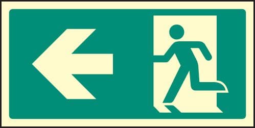 32152X Arrow left intermediate marker Photoluminescent Rigid (200x100mm) Safety Sign