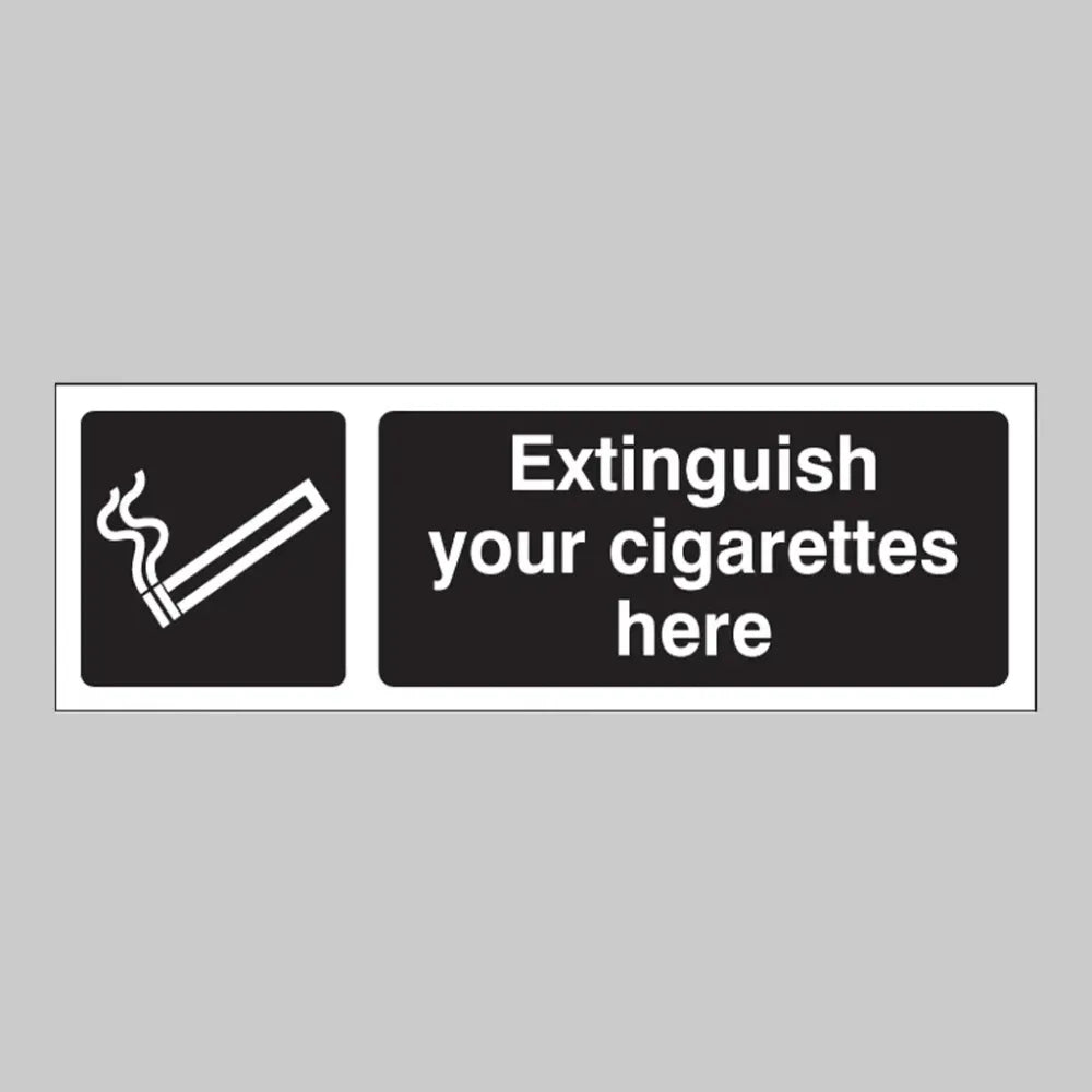 Extinguish your cigarettes here (white/black)