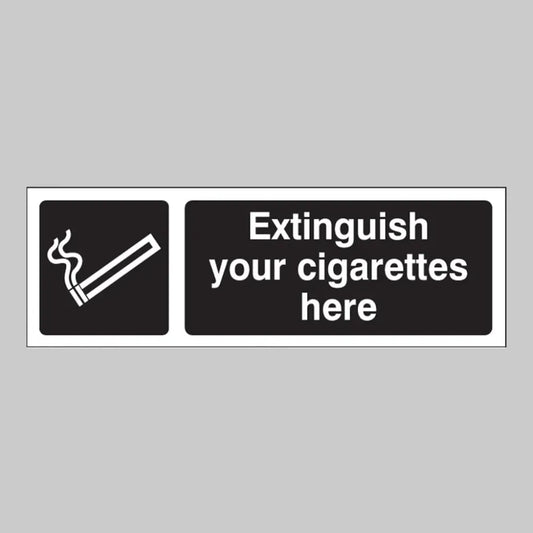 Extinguish your cigarettes here (white/black)