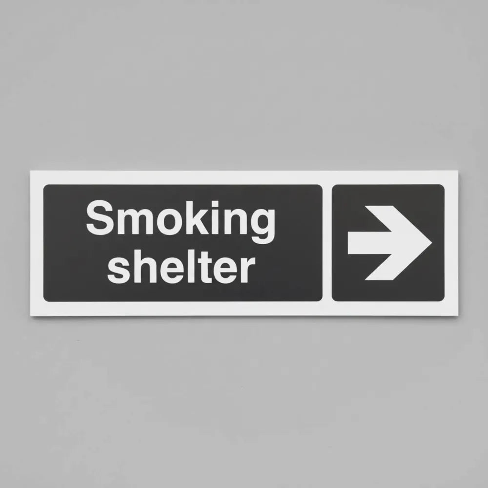 Smoking shelter right arrow (white/black)