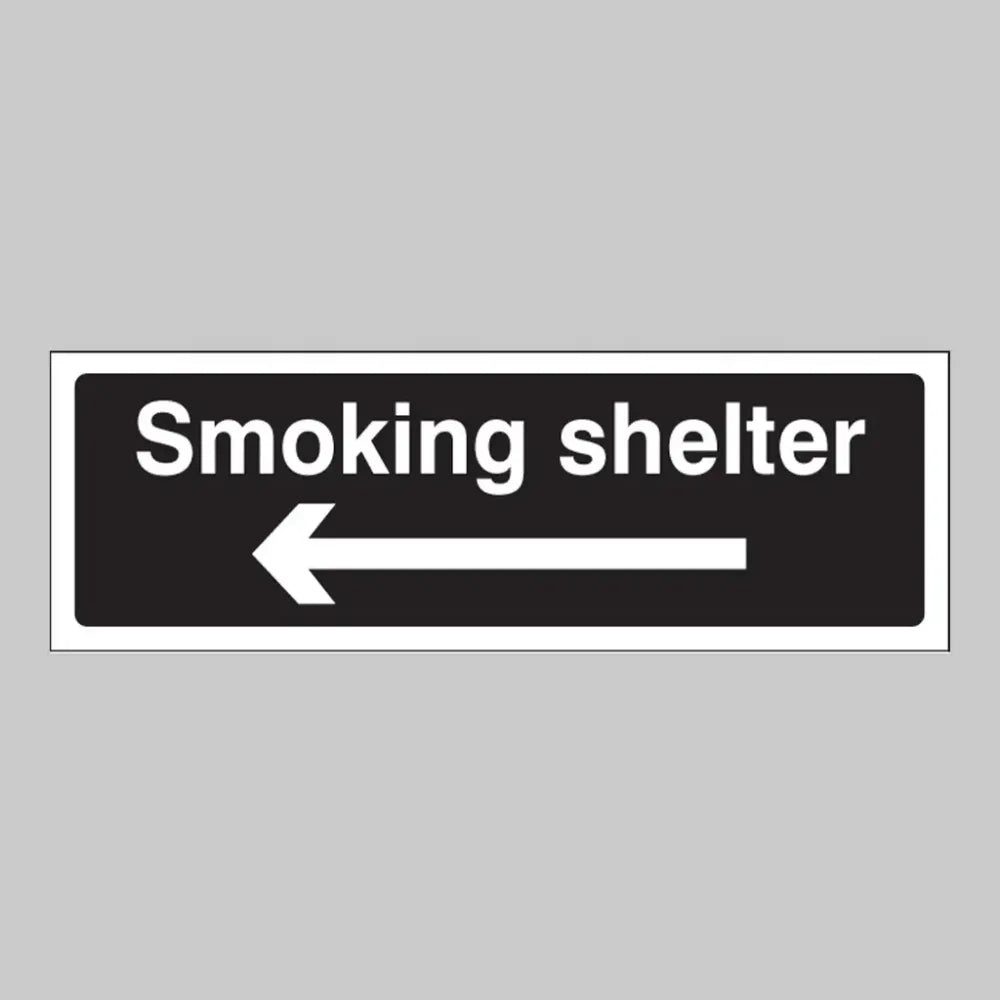 Smoking shelter left arrow (white/black)