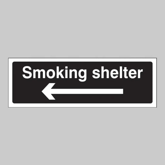 Smoking shelter left arrow (white/black)