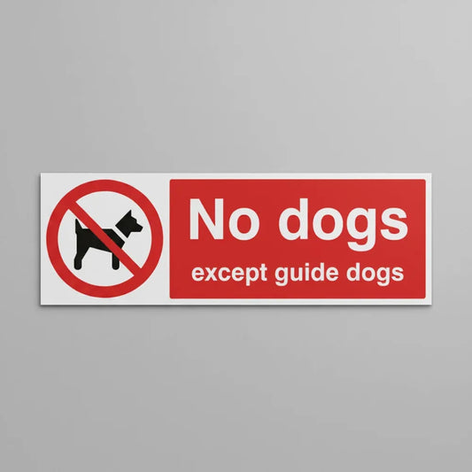 No dogs except guide dogs