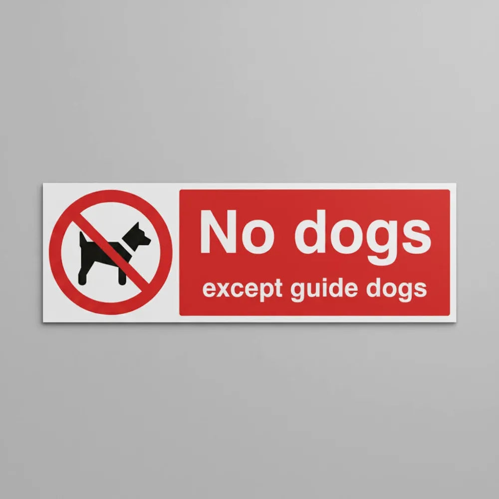 No dogs except guide dogs