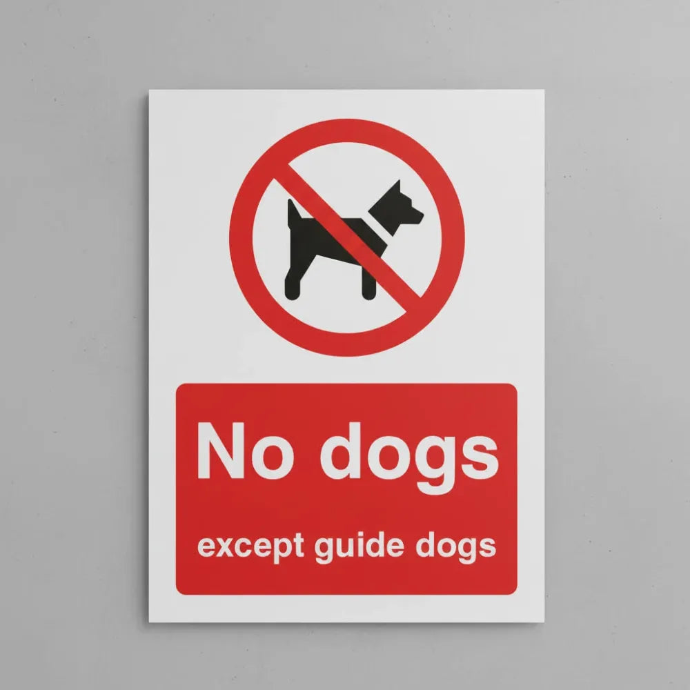 No dogs except guide dogs