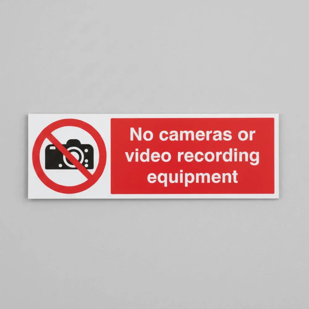No cameras or video recording equipment