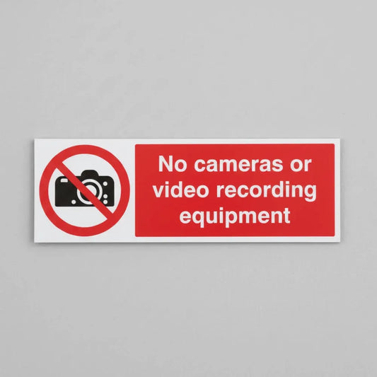 No cameras or video recording equipment