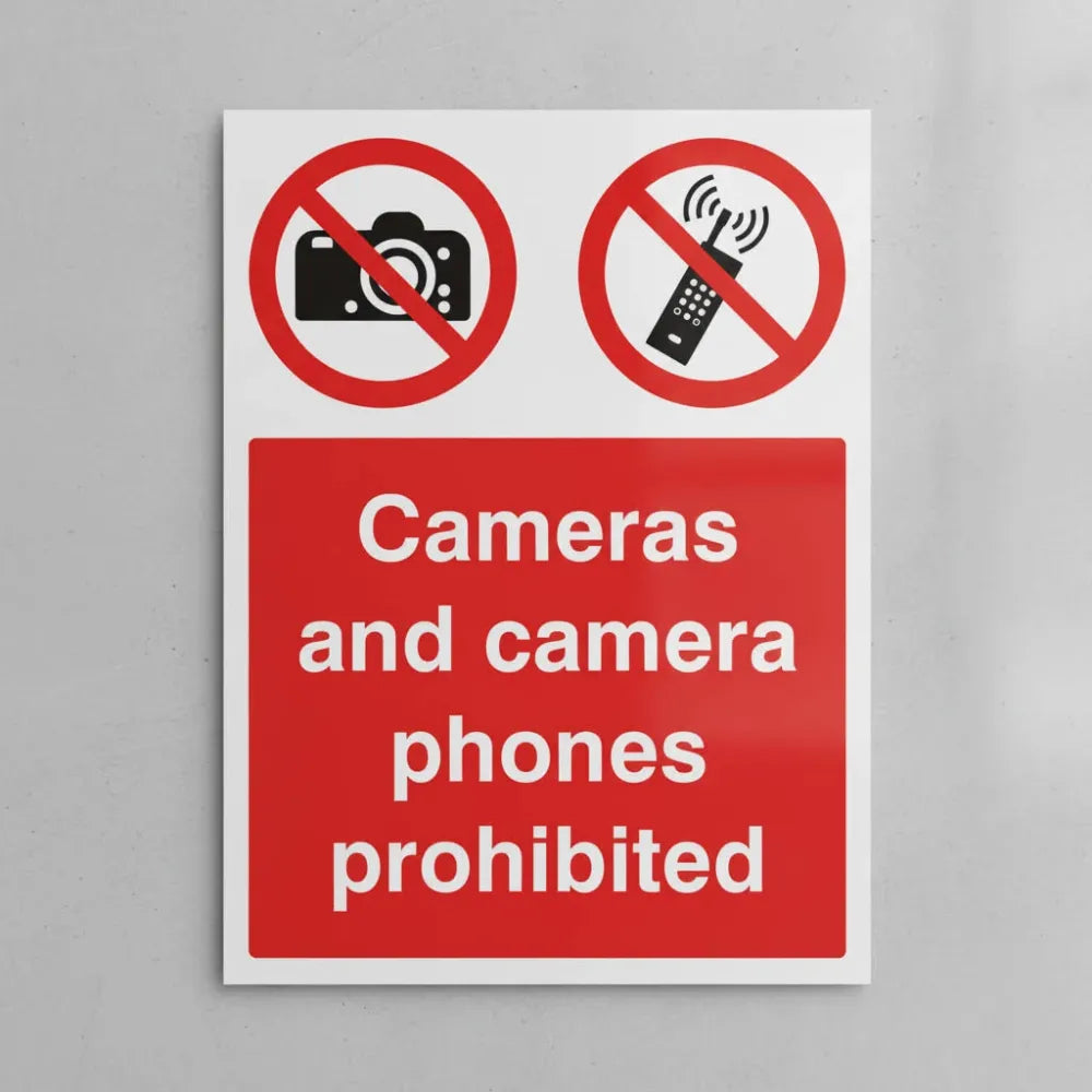 Cameras and camera phones prohibited