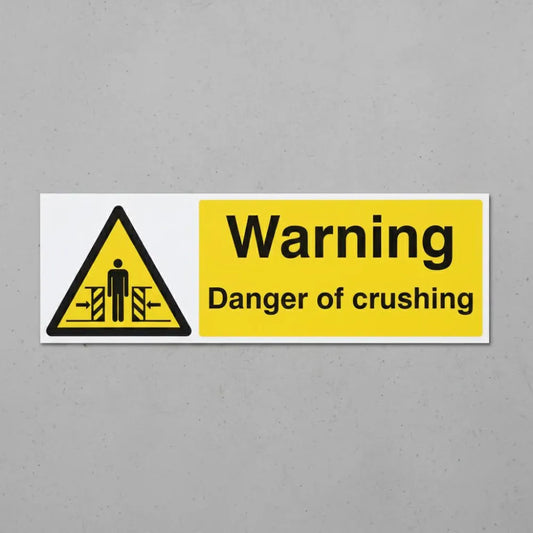 Warning danger of crushing