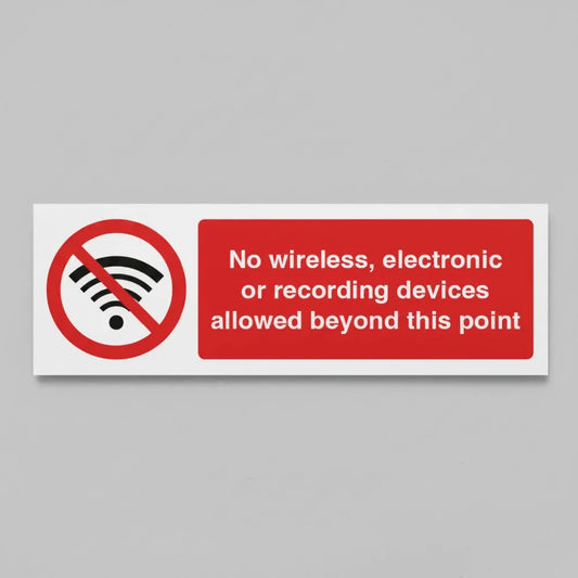 No wireless electronic or recording devices
