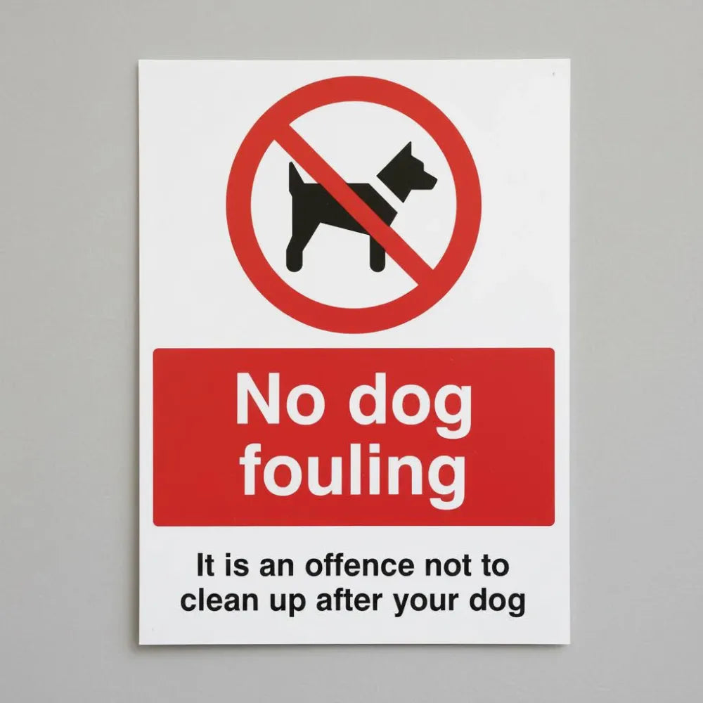 23674K No dog fouling It is an offence not to clean up after your dog Self Adhesive Vinyl (400x300mm) Safety Sign