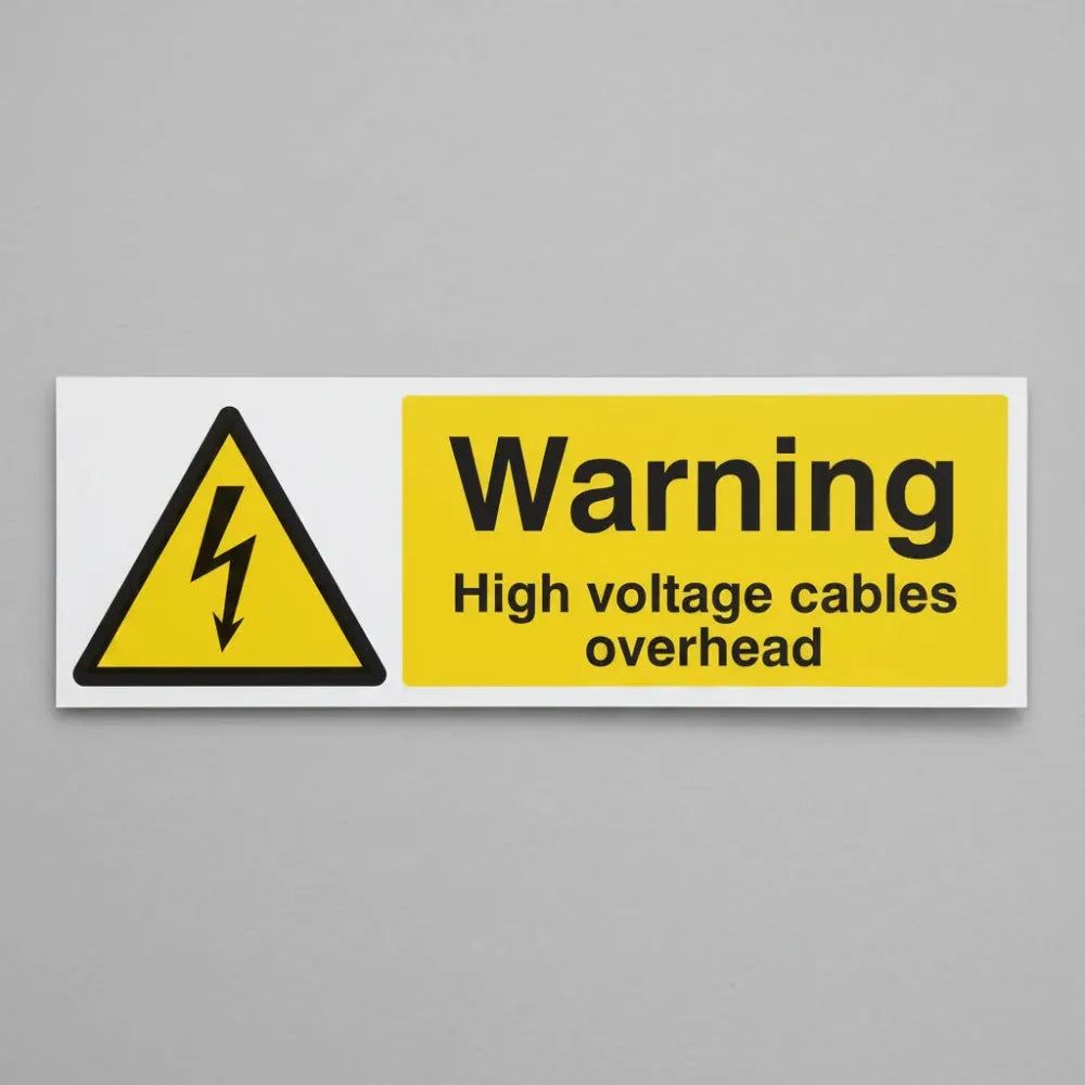 Warning high voltage cables overhead
