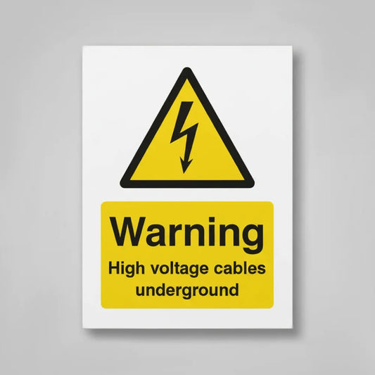 Warning high voltage cables underground