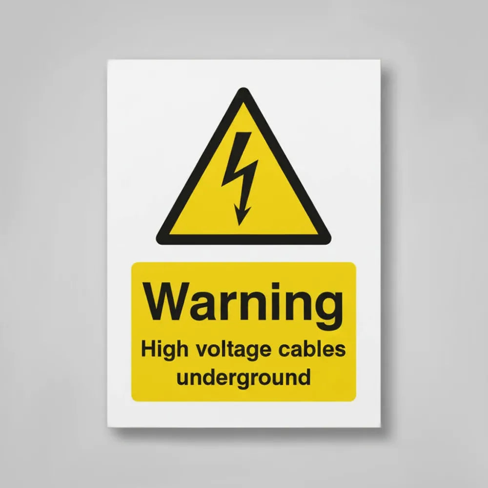 Warning high voltage cables underground