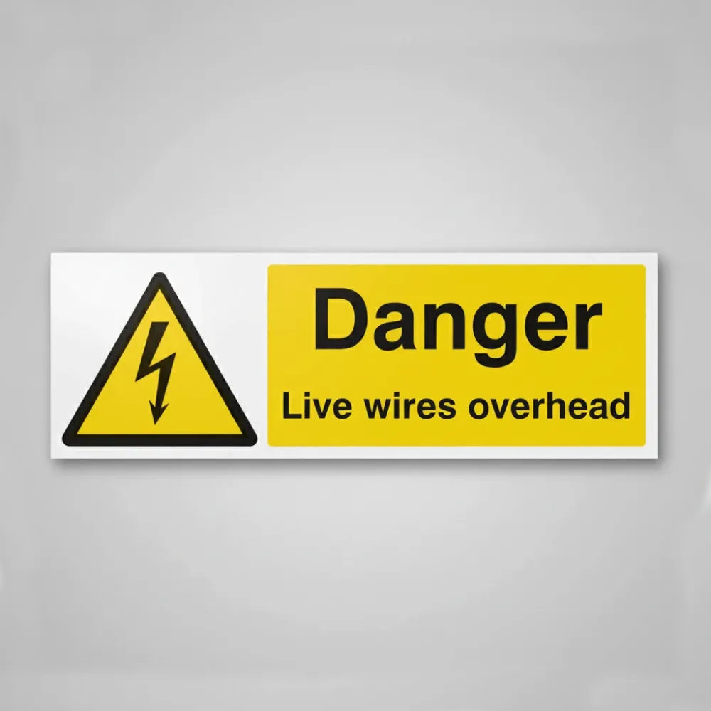 Danger live wires overhead